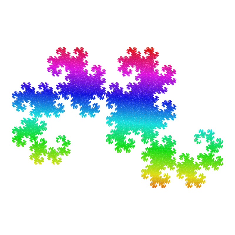 ヘイウェイ・ドラゴンの完成図（カオスゲーム法で描画）